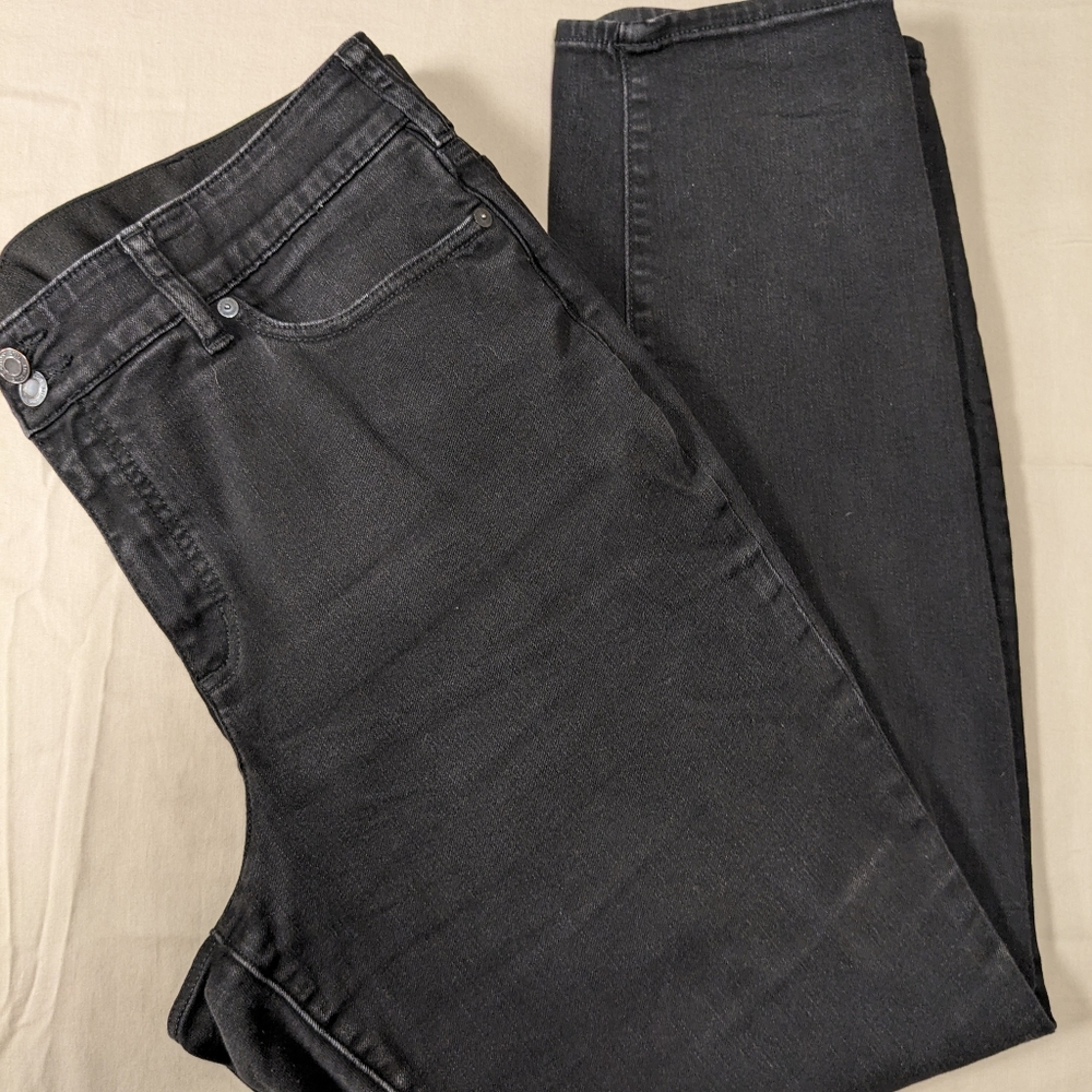 Lands End Black Stretch Denim Jeans - 20W